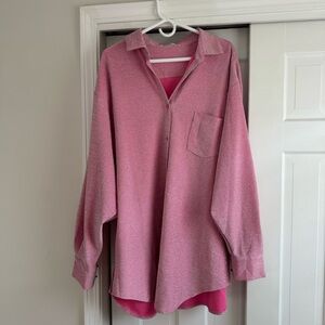 Showpo Glitter Pink Button Up Dress